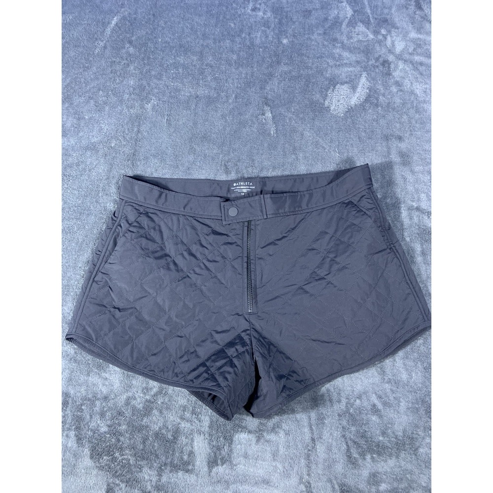 Athleta Apres Ski Black Toasty Buns Insulated Shorts Size 14